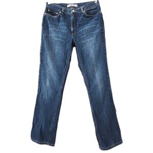 TOMMY HILFIGER Jeans Blue Hipster Boot Denim Stretch Women's Size 31 Dip Blasted